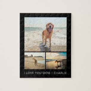 Moderne Hundemutter Süße Hunde Schwarze Tier-Foto- Puzzle