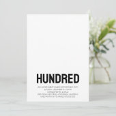 Moderne HUNDRED Foto 100. Geburtstagsparty Einladung (Stehend Vorderseite)