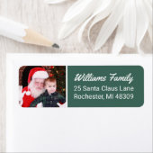 Moderne Hunter Green Custom Foto Rücksendeadresse (Insitu)