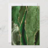 Moderne Hunter Green Gold Agate Hochzeit Einladung (Rückseite)