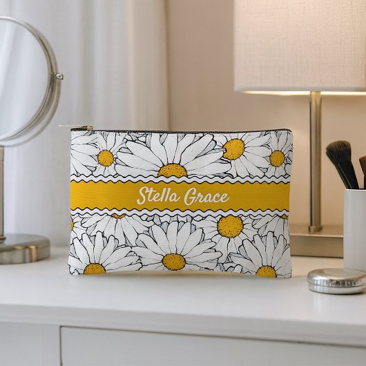 Moderne Hütte Daisy Art Muster Zubehörtasche