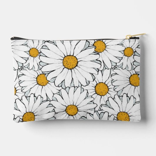 Moderne Hütte Daisy Art Muster Zubehörtasche (Rückseite)