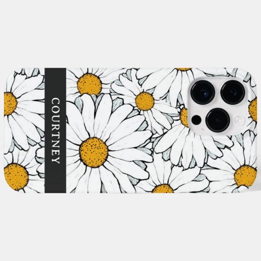 Moderne Hütte Daisy-Floral-Muster Case-Mate iPhone Hülle (Rückseite (Horizontal))