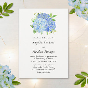 Moderne Hydrangea-Blume Hochzeit Einladung