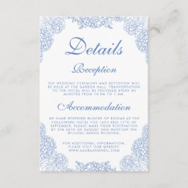 Moderne Hydrangea Dusty Blue Floral Details Begleitkarte