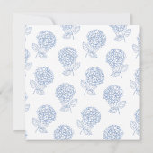 Moderne Hydrangea Dusty Blue Floral Wedding Save The Date (Rückseite)