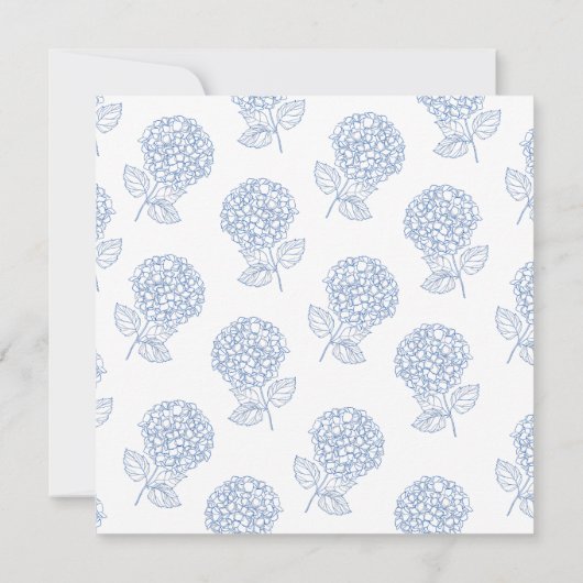 Moderne Hydrangea Dusty Blue Floral Wedding Save The Date (Rückseite)