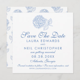 Moderne Hydrangea Dusty Blue Floral Wedding Save The Date