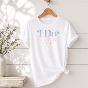 Moderne I Do Crew Pastellverlauf Brautjungfer Tri-Blend Shirt