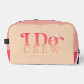 Moderne I Do Crew Sonnenuntergangs-Gradient Brautj Waschbeutel (Vorderseite)