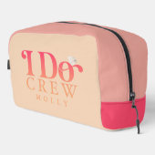 Moderne I Do Crew Sonnenuntergangs-Gradient Brautj Waschbeutel (Rechte Ecke)
