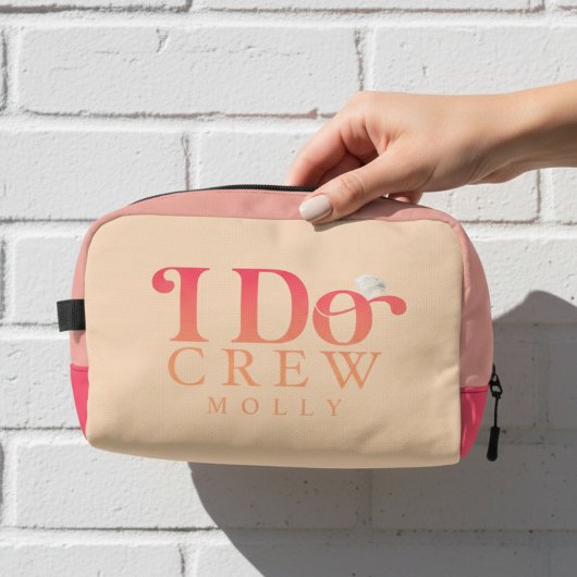 Moderne I Do Crew Sonnenuntergangs-Gradient Brautj Waschbeutel