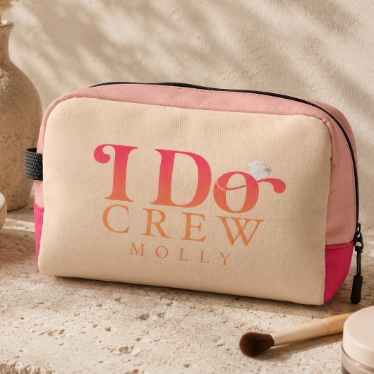 Moderne I Do Crew Sonnenuntergangs-Gradient Brautj Waschbeutel