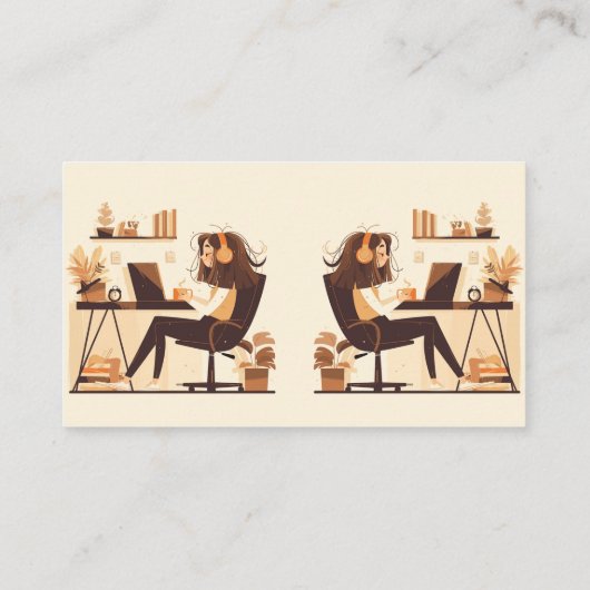 Moderne I-Girl-Arbeit Visitenkarte (Rückseite)