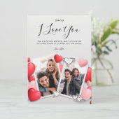 Moderne I Liebe You Foto Holiday Card Dankeskarte (Stehend Vorderseite)