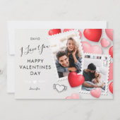 Moderne I Liebe You Foto Holiday Card Dankeskarte (Vorderseite)