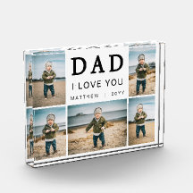 Moderne I Love You Dad Gitter Collage 5 Foto Block