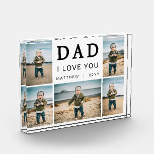 Moderne I Love You Dad Gitter Collage 5 Foto Block
