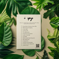 Moderne I Spy Wedding Game Card