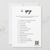 Moderne I Spy Wedding Game Card Einladung (Vorderseite)