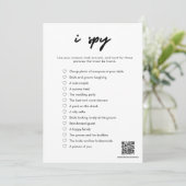 Moderne I Spy Wedding Game Card Einladung (Stehend Vorderseite)
