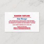 Moderne Ice Cream Parlon Business Card Visitenkarte (Rückseite)