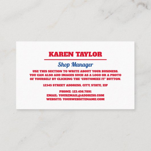 Moderne Ice Cream Parlon Business Card Visitenkarte (Rückseite)