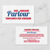 Moderne Ice Cream Parlon Business Card Visitenkarte (Vorne/Hinten)