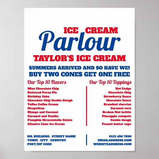 Moderne Ice Cream Parlor Werbung Poster (Vorne)