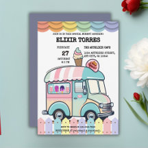 Moderne Ice Cream Truck Sprinkles Babydusche