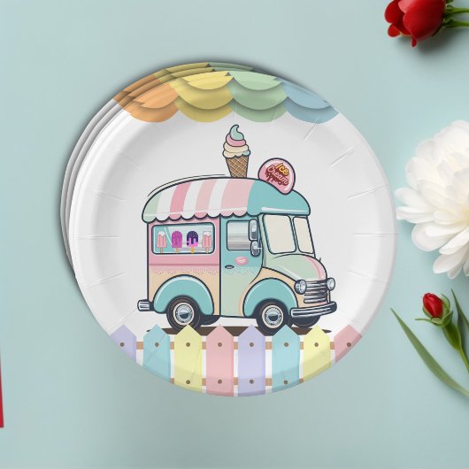 Moderne Ice Cream Truck Sprinkles Babydusche Pappteller