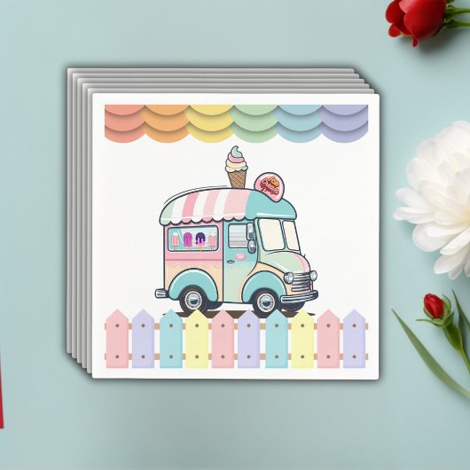 Moderne Ice Cream Truck Sprinkles Babydusche Serviette