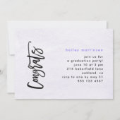 Moderne Ice Lila Ombre Foto Graduation Party Einladung (Rückseite)