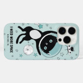 Moderne ich brauche mehr Platz Black Cat Cartoon Case-Mate iPhone Hülle (Rückseite (Horizontal))