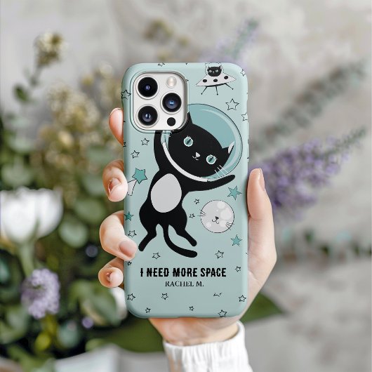 Moderne ich brauche mehr Platz Black Cat Cartoon Case-Mate iPhone Hülle