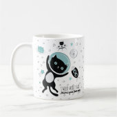 Moderne ich brauche mehr Platz Black Cat Cartoon Kaffeetasse (Links)