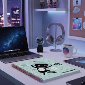 Moderne ich brauche mehr Platz Black Cat Cartoon Notizblock