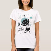 Moderne ich brauche mehr Platz Black Cat Cartoon T-Shirt (Vorderseite)