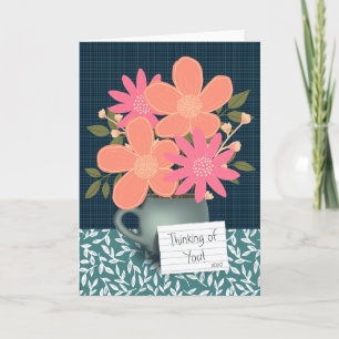 Moderne 'Ich denke an Dich' Leuchtende Blumenstrau Karte