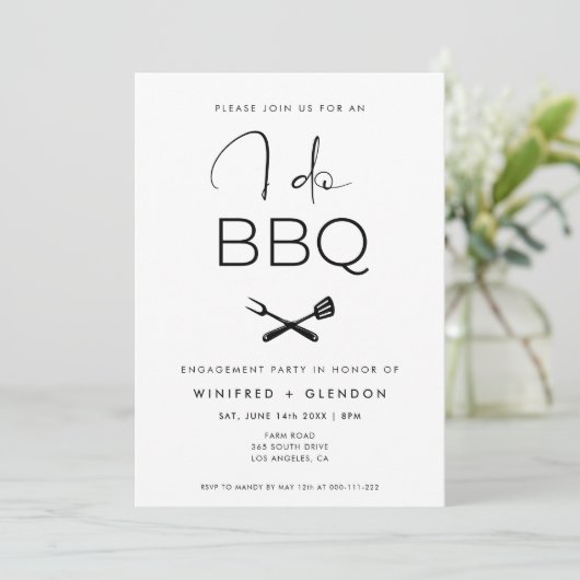 Moderne ich führe eine GRILLEN-Engagement-Partei e Einladung (Stehend Vorderseite)