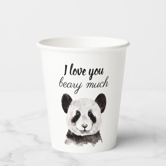 Moderne ich Liebe, dass Sie viel schwarz und weiß Pappbecher (Rückseite)