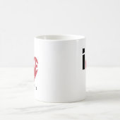 Moderne "Ich liebe rotes Herz"-Zitat Kaffeetasse (Mittel)