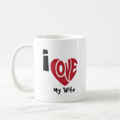 Moderne "Ich liebe rotes Herz"-Zitat Kaffeetasse (Links)