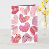 Moderne ich Liebe Sie Valentines Rosa Herzkarte Karte (Gelbe Blume)