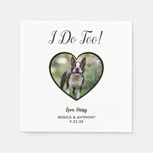 Moderne ich tue zu Foto Haustier Hochzeit Serviette (Vorderseite)