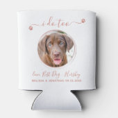Moderne ich tue zu Rose Gold Pet Foto Hochzeit Dosenkühler (Rückseite)