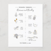 Moderne Icons Hochzeitsprogramm (Vorderseite)