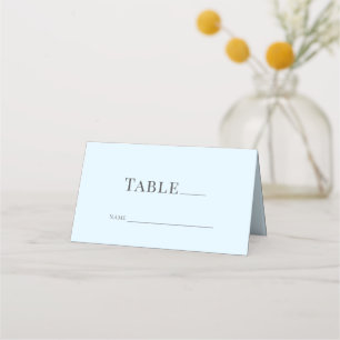 Moderne Icy Blue Wedding Folding Platzkarte