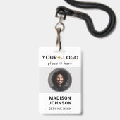 Moderne ID Card Minimalistisch Business Mitarbeite Ausweis (Vorderseite mit Lanyard)