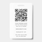 Moderne ID Card Minimalistisch Business Mitarbeite Ausweis (Rückseite)